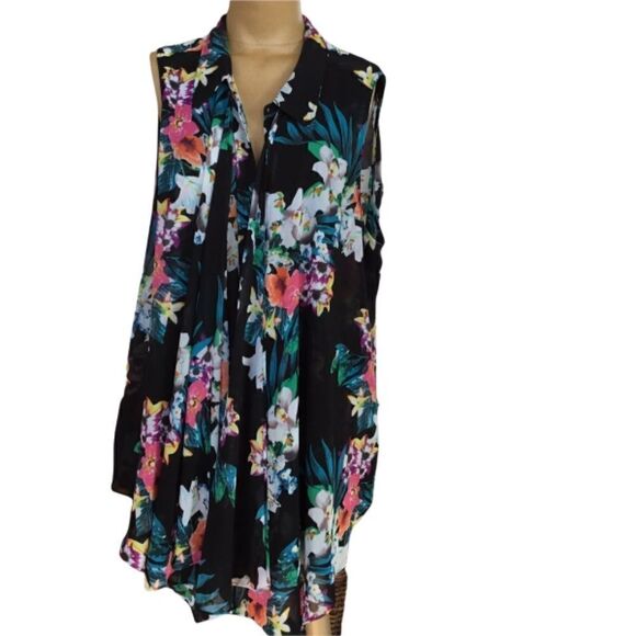 Additionelle sleeveless floral sheer top - Picture 3 of 5